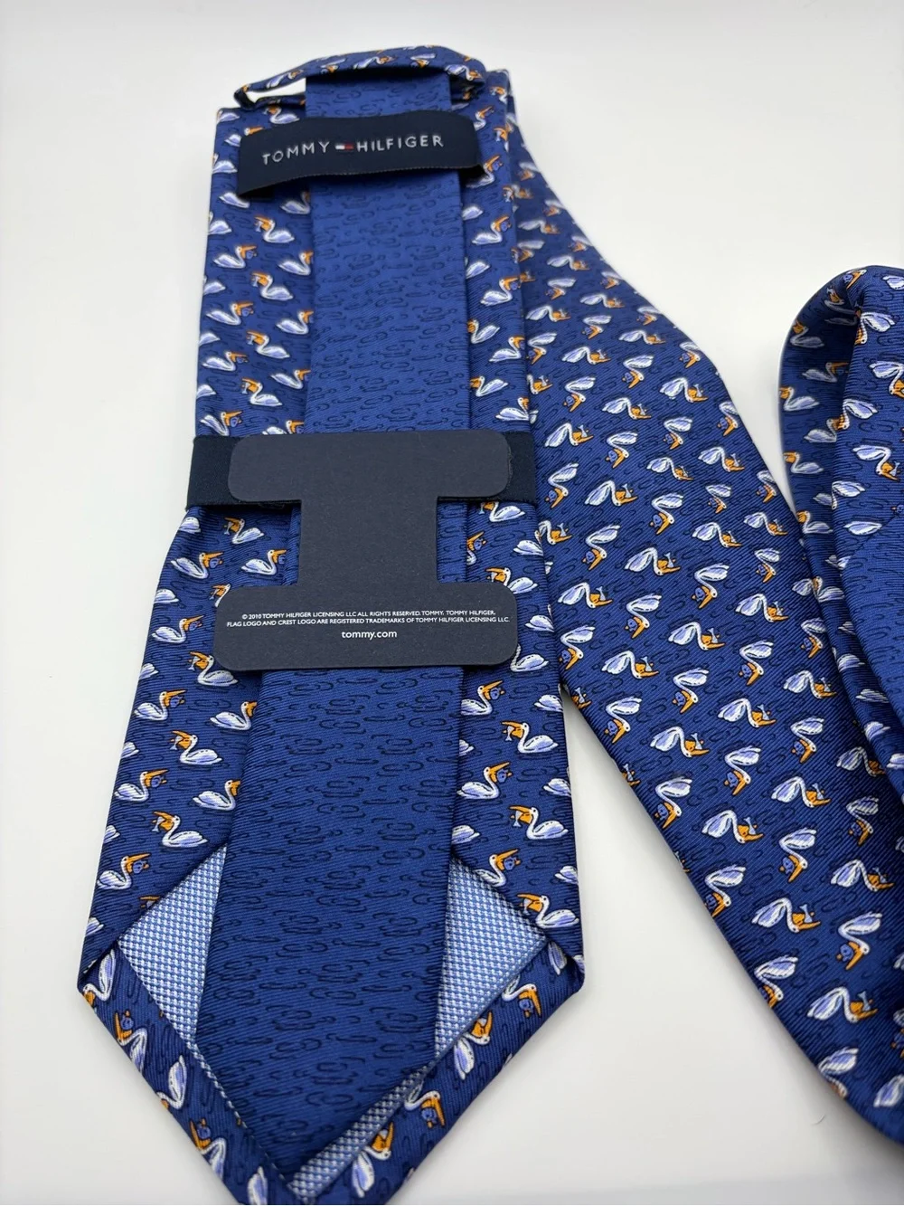 Tommy Hilfiger Pelican Tie Blue Novelty Bird Necktie NWT 3.25 Inch